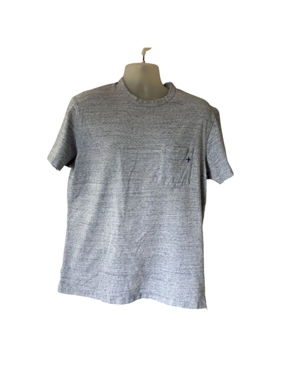 Relwen Ringspun Pocket Tee Shirt Men's LARGE Crew Neck 100% Cotton BLUE